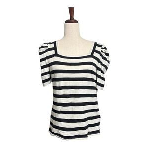 Ralph Lauren “Black Label” Black and White Striped Blouse Size Medium UU0917